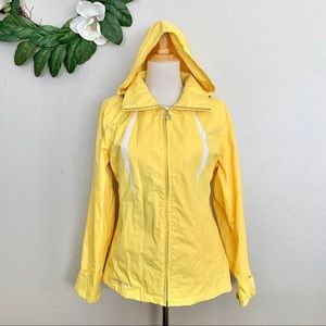 ZeroXposur Yellow Light Hooded Rain Jacket Size M
